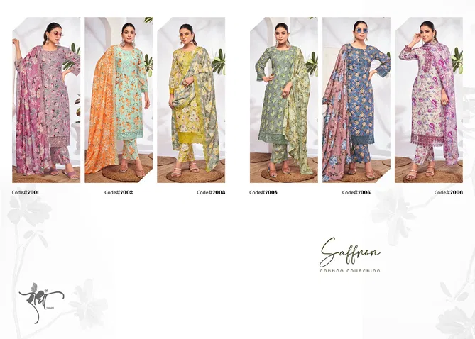 Saffron By Radha Trendz Printed Embroidery Cotton Salwar Kameez Wholesale Market In Surat